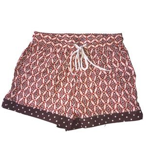 Orange brown printed soft shorts Sm NWT